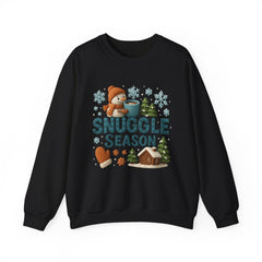 Snuggle Season Sweatshirt, 3D Snowman Hot Cocoa Sweater, Clay Art Winter Crewneck, Cozy Cabin Holiday Gift for Her