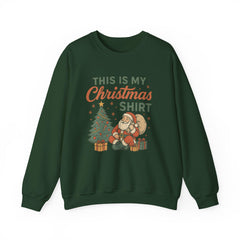 This Is My Christmas Shirt Sweatshirt | Vintage Santa Xmas Pullover | Retro Holiday Graphic Sweater | Cozy Winter Gift for Her
