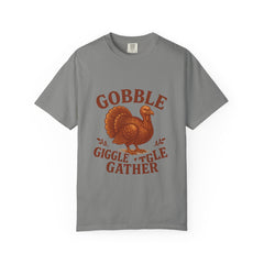 Gobble Giggle Gather Shirt | Vintage Thanksgiving Turkey Tee | Fall Graphic Tee | Retro Autumn Shirt | Funny Turkey Unisex T-Shirt, Gift