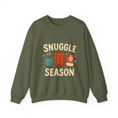 Snuggle Season Sweatshirt, Cozy Winter Crewneck, Hot Cocoa Scarf Mitten Sweater, Aesthetic Holiday Gift, Cute Winter Jumper