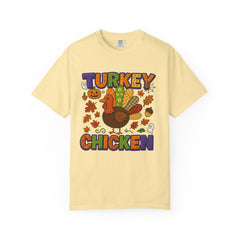 Turkey Chicken Thanksgiving Shirt | Cute Turkey Graphic Tee | Fall Leaves Autumn Sweatshirt | Funny Turkey Day T-Shirt | Holiday Fall Outfit