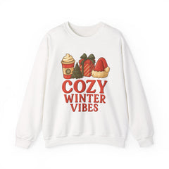 Cozy Winter Vibes Sweatshirt, Aesthetic Holiday Crewneck, Christmas Coffee Sweater, Neutral Color Winter Shirt, Xmas Gift for Her