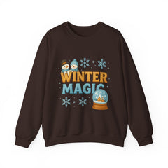 Winter Magic Sweatshirt, Snowman Couple Crewneck, Snow Globe Sweater, Cozy Holiday Gift, Cute Winter Jumper