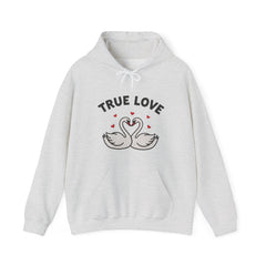 True Love Swans Hoodie — Romantic Couple Pullover for Valentine’s Day