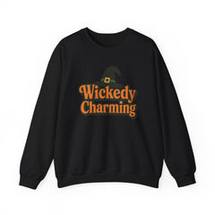 Wickedly Charming Sweatshirt | Witch Hat Halloween Crewneck | Spooky Cute Fall Sweater | Witchy Aesthetic Pullover Unisex Gifts