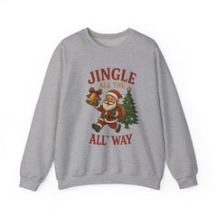 Jingle All The Way Sweatshirt, Christmas Santa Claus Sweater, Holiday Cheer, Funny Festive Crewneck, Xmas Gift for Her