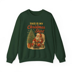 This Is My Christmas Shirt Sweatshirt | Vintage Santa Crewneck | Retro Holiday Sweater for Couples | Cozy Christmas Gift Unisex