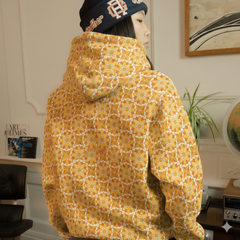 Unisex Pullover Hoodie Artisanal Moroccan Inspired Abstract Pattern Sweatshirt, Warm Layer, Unique Gift for Him or Her, Perfect for Fall