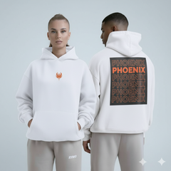 Phoenix Three-Panel Fleece Hoodie, Cozy Sweatshirt, Stylish Outerwear, Gift for Him or Her, Trendy Apparel