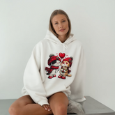 Cute Kissing Cats Hoodie – Valentine’s Cozy Cat Couple Sweatshirt