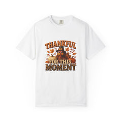 Thankful For This Moment Thanksgiving T-Shirt - Cute Turkey Fall Tee - Autumn Leopard Print Graphic Shirt - Cozy Holiday Outfit