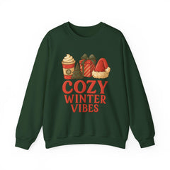 Cozy Winter Vibes Sweatshirt, Aesthetic Holiday Crewneck, Christmas Coffee Sweater, Neutral Color Winter Shirt, Xmas Gift for Her