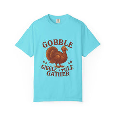 Gobble Giggle Gather Shirt | Vintage Thanksgiving Turkey Tee | Fall Graphic Tee | Retro Autumn Shirt | Funny Turkey Unisex T-Shirt, Gift