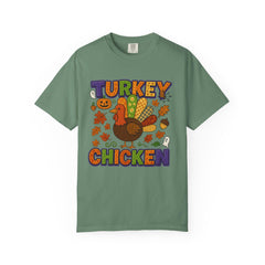 Turkey Chicken Thanksgiving Shirt | Cute Turkey Graphic Tee | Fall Leaves Autumn Sweatshirt | Funny Turkey Day T-Shirt | Holiday Fall Outfit