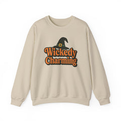 Wickedly Charming Sweatshirt | Witch Hat Halloween Crewneck | Spooky Cute Fall Sweater | Witchy Aesthetic Pullover Unisex Gifts