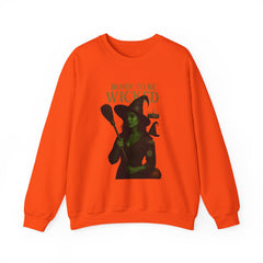 Born to Be Wicked Sweatshirt | Green Witch Halloween Crewneck | Spooky Witchy Graphic Sweater | Fall Gothic Aesthetic Pullover Unisex