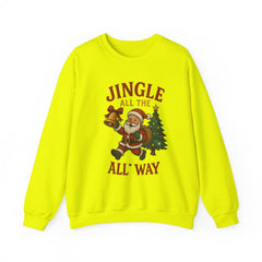 Jingle All The Way Sweatshirt, Christmas Santa Claus Sweater, Holiday Cheer, Funny Festive Crewneck, Xmas Gift for Her