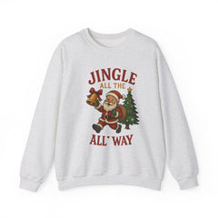 Jingle All The Way Sweatshirt, Christmas Santa Claus Sweater, Holiday Cheer, Funny Festive Crewneck, Xmas Gift for Her