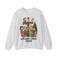 Holiday Crew 2025 Christmas Sweatshirt - Cute Family Matching Xmas Shirt - Cozy Winter Holiday Crewneck - Festive Illustrated Sweater Gift