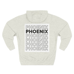 Phoenix Three-Panel Fleece Hoodie, Cozy Sweatshirt, Stylish Outerwear, Gift for Him or Her, Trendy Apparel
