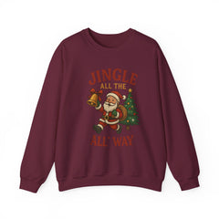 Jingle All The Way Sweatshirt, Christmas Santa Claus Sweater, Holiday Cheer, Funny Festive Crewneck, Xmas Gift for Her
