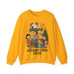 Holiday Crew 2025 Christmas Sweatshirt - Cute Family Matching Xmas Shirt - Cozy Winter Holiday Crewneck - Festive Illustrated Sweater Gift