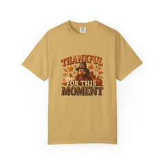 Thankful For This Moment Thanksgiving T-Shirt - Cute Turkey Fall Tee - Autumn Leopard Print Graphic Shirt - Cozy Holiday Outfit