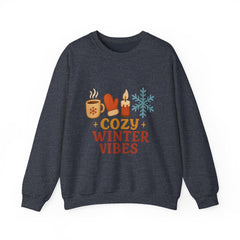 Cozy Winter Vibes Sweatshirt, Aesthetic Holiday Crewneck, Christmas Coffee Sweater, Festive Season Gift for Her, Cute Xmas Jumper