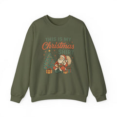 This Is My Christmas Shirt Sweatshirt | Vintage Santa Xmas Pullover | Retro Holiday Graphic Sweater | Cozy Winter Gift for Her
