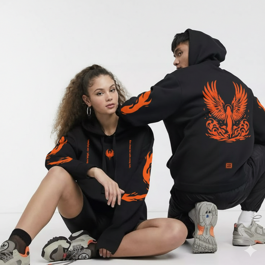 Fierce Phoenix Fashion Hoodie, Trendy Sweatshirt, Unique Gift for Gamers, Streetwear, Casual Outfit, Statement Piece