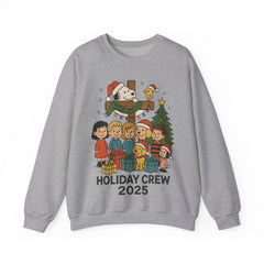 Holiday Crew 2025 Christmas Sweatshirt - Cute Family Matching Xmas Shirt - Cozy Winter Holiday Crewneck - Festive Illustrated Sweater Gift