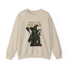 Born to Be Wicked Sweatshirt | Green Witch Halloween Crewneck | Spooky Witchy Graphic Sweater | Fall Gothic Aesthetic Pullover Unisex