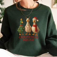 Christmas Squad Ducks Sweatshirt - Cute Holiday Duck Trio Crewneck - Funny Christmas Sweater - Cozy Winter Animal Xmas Shirt Unisex