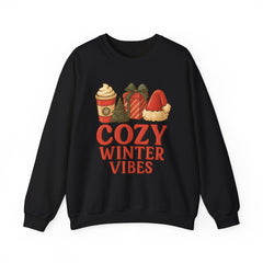 Cozy Winter Vibes Sweatshirt, Aesthetic Holiday Crewneck, Christmas Coffee Sweater, Neutral Color Winter Shirt, Xmas Gift for Her