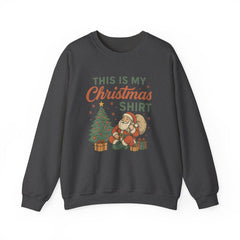 This Is My Christmas Shirt Sweatshirt | Vintage Santa Xmas Pullover | Retro Holiday Graphic Sweater | Cozy Winter Gift for Her