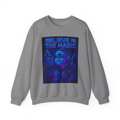 Believe in the Magic Christmas Sweatshirt | Neon Cyberpunk Santa Shirt | Futuristic Glow Holiday Pullover | Cozy Winter Gift for Her