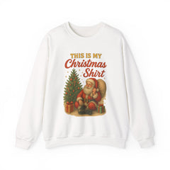 This Is My Christmas Shirt Sweatshirt | Vintage Santa Crewneck | Retro Holiday Sweater for Couples | Cozy Christmas Gift Unisex