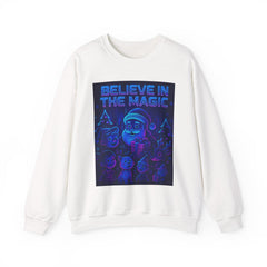 Believe in the Magic Christmas Sweatshirt | Neon Cyberpunk Santa Shirt | Futuristic Glow Holiday Pullover | Cozy Winter Gift for Her