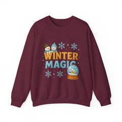 Winter Magic Sweatshirt, Snowman Couple Crewneck, Snow Globe Sweater, Cozy Holiday Gift, Cute Winter Jumper