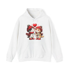 Cute Kissing Cats Hoodie – Valentine’s Cozy Cat Couple Sweatshirt