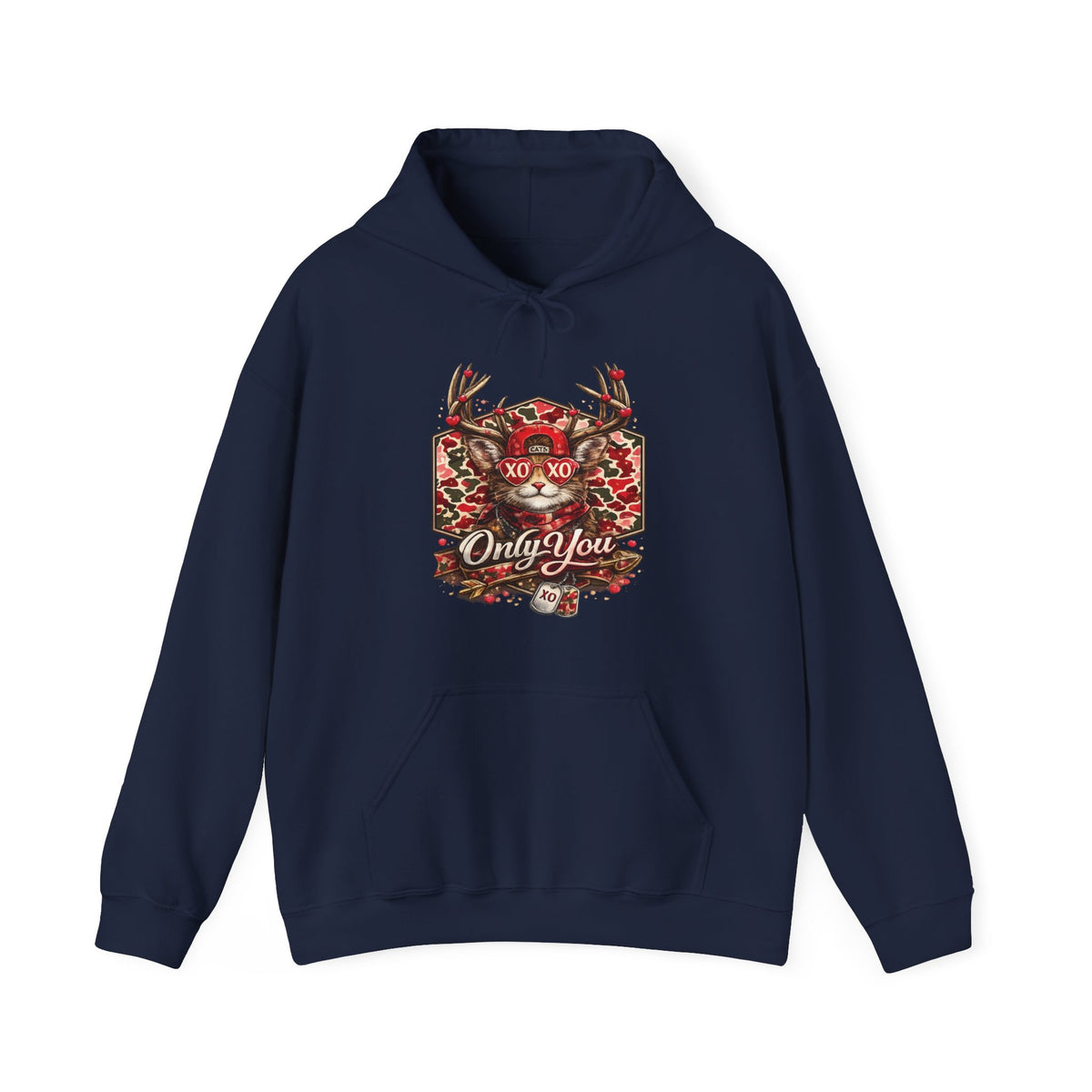 Hoodie - 'Only You' Floral Deer Antlers Valentine's Sweatshirt