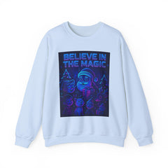 Believe in the Magic Christmas Sweatshirt | Neon Cyberpunk Santa Shirt | Futuristic Glow Holiday Pullover | Cozy Winter Gift for Her