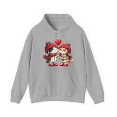 Cute Kissing Cats Hoodie – Valentine’s Cozy Cat Couple Sweatshirt
