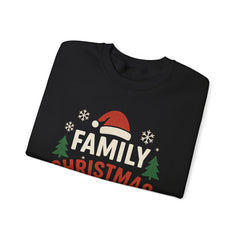 Family Christmas Crew Sweatshirt | Santa Hat Trees Snowflakes | Matching Holiday Outfit | Festive Xmas Crewneck | Cozy Winter Sweater