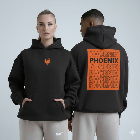 Phoenix Three-Panel Fleece Hoodie, Cozy Sweatshirt, Stylish Outerwear, Gift for Him or Her, Trendy Apparel