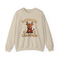 Reindeer Games Champion Sweatshirt, Cute Deer Crewneck, Christmas Holiday Sweater, Festive Season Gift for Her, Cute Xmas Jumper - Unisex