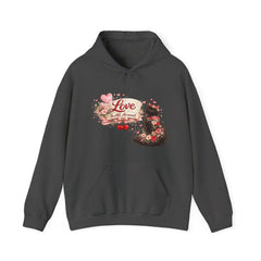 Hoodie - "Love Is All Around" Floral Cat Valentine Hoodie