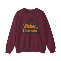 Wickedly Charming Sweatshirt | Witch Hat Halloween Crewneck | Spooky Cute Fall Sweater | Witchy Aesthetic Pullover Unisex Gifts