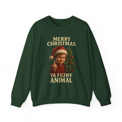 Merry Christmas Ya Filthy Animal Crewneck Sweatshirt | Retro Santa Kid Funny Holiday Sweater | Offensive Christmas Shirt Unisex Gift