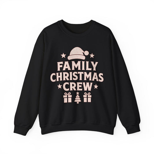 Family Christmas Crew Sweatshirt | Holiday Santa Hat, Gifts & Tree | Matching Christmas Outfit | Cozy Winter Holiday Shirt Unisex